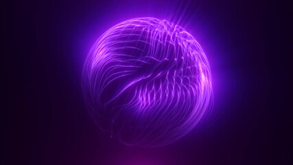 Wall Mural - radiant purple sphere with glowing filaments swirling in a mesmerizing luminous formation over a dar