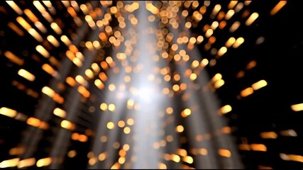 Wall Mural - Glowing Orange Particles in Black Background for Festive Atmosphere