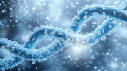DNA helix rotating in abstract background