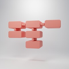 Wall Mural - Pink Site map icon isolated on pink background. Minimalism concept. 3D render illustration