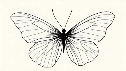 Wall Mural - elegant minimalist butterfly line art design for modern home decor and artistic projects