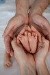 © Any Grant - a newborn baby in its father's or mother's arms, a young family with a small child