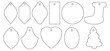 © Mariia - Collection of blank gift tag outlines in different shapes including circle, oval, heart, Christmas tree etc. labels. Vector template for printable tags, holiday crafts, scrapbooking, and packaging