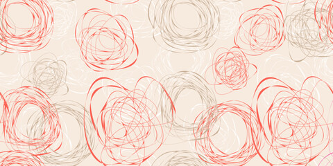 Wall Mural - Abstract seamless pattern with hand drawn scribbles. Vector colorful sketch background for fabric print
