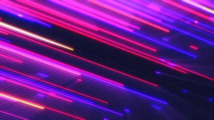 Wall Mural - abstract glowing fiber optic lines in pink and blue hues, forming a dynamic and futuristic digital m