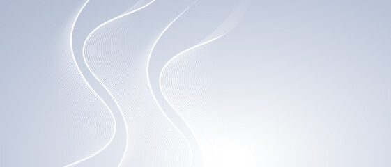 Wall Mural - minimal abstract background with soft white curved lines