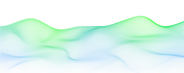 Futuristic tech background with flowing particle lines and wave patterns. Smooth gradients with minimal digital texture.