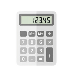 Simple Calculator Displaying Numbers and Symbols calculator calculation math mathematics numbers digits display screen buttons plus