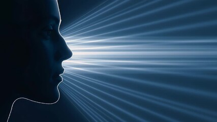 Wall Mural - minimalist profile silhouette with subtle light effect
