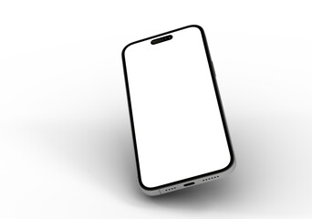 High-quality image of a modern smartphone with a blank screen, perfect for app presentations or website mockups.