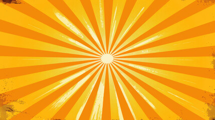 Wall Mural - bright orange sunburst background with radiating lines creating vibrant and energetic atmosphere. de