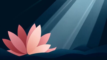 Wall Mural - Elegant Flat Design of a Lotus Flower in a Calm Environment with Soft Lighting