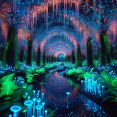 Naklejka na meble BioGlow Illuminated Tunnels