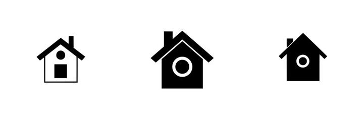 Wall Mural - Different styles of house icons representing simplicity and design in a minimalist format