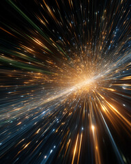 Canvas Print - illumination and energy: a dynamic display of light explodes outwards, creating a mesmerizing specta