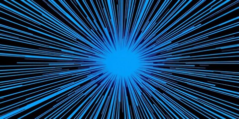Wall Mural - Abstract blue lines forming starburst, comic book style vector background for presentations, light, space