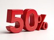 © Alfais - Red 3D fifty percent off symbol