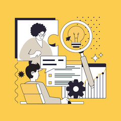 Wall Mural - all good ideas concept for modern web design. people making finance expertise and discussing, brains
