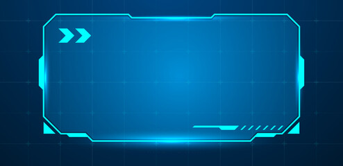 Futuristic hud screen or technology box blue with light interface sci-fi	