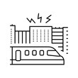 © vectorwin - train creating loud sound city line icon vector illustration