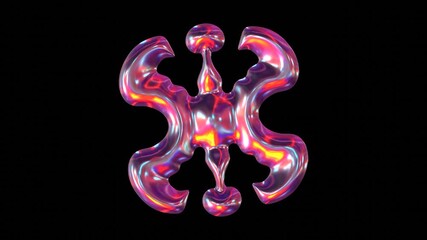 Wall Mural - glowing shape rotate seamlessly against black background