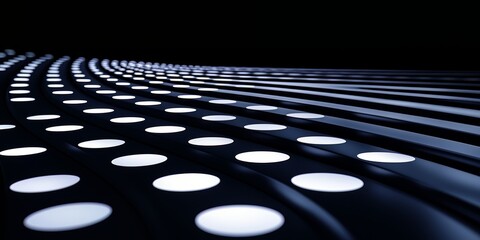 Wall Mural - Black and white image of a series of white dots. The dots are arranged in a spiral pattern, creating a sense of movement and energy. The image evokes a feeling of excitement and anticipation