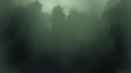 Wall Mural - Blurry green background with a few trees in the foreground. The background is a mix of green and gray, giving it a somewhat murky and moody appearance