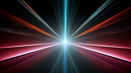 Wall Mural - Bright light is shining through a dark room. The light is coming from the top left corner and is getting brighter as it moves down the wall