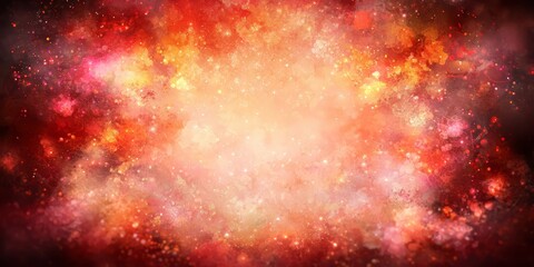 Wall Mural - Bright orange background with a lot of red and yellow colors. The background is filled with a lot of sparkles and it looks like a fire