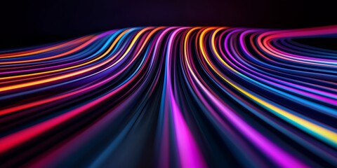 Wall Mural - colorful line of lights that are all different colors. the colors are bright and vibrant, creating a
