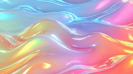 Wall Mural - colorful wave of water with a rainbow effect. the colors are bright and vibrant, creating a sense of