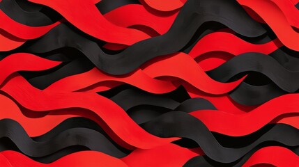 Wall Mural - red and black striped pattern. the red and black stripes are wavy and overlapping. the pattern is ab
