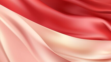Wall Mural - red and white fabric with a pink stripe. the red stripe is the dominant color of the fabric