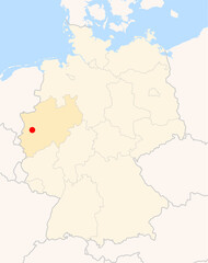  Locatormap of the city Meerbusch (Nordrhein-Westfalen) in Germany.