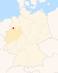  Locatormap of the city Rheine (Nordrhein-Westfalen) in Germany.