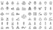 © Stock Image Zone - Renewable Energy and Sustainable Power Line Icon Set – Vector Illustrations of Solar, Wind, Hydrogen, EV Charging, Clean Energy Generation and Grid Infrastructure