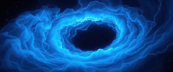 Wall Mural - Ethereal blue nebula swirls, suggesting dark matter or wormholes, artwork, ethereal, interstellar