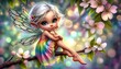 © Ineta - cute fairy child with platinum blonde hair and large turquoise eyes