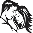 © Bulbul - Stylized Silhouette of a Couple Embracing Tenderly Expressing Love and Connection with Clean Lines and Minimalist Design for Valentine's Day