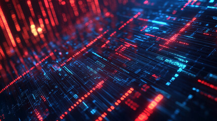 computer code concept with 3d digital binary code background, futuristic technology theme, abstract 