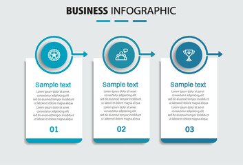 Wall Mural - business infographic template with 3 options or steps