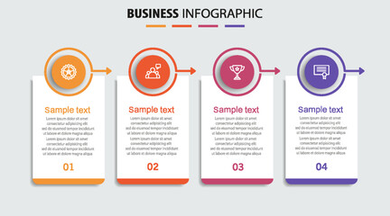 Wall Mural - business infographic design template with 4 options, steps or processes. can be used for workflow la
