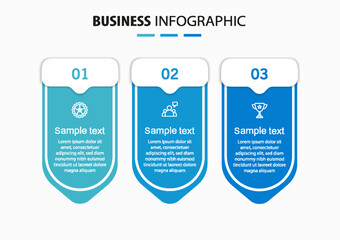 Wall Mural - business infographic template with 3 options or steps