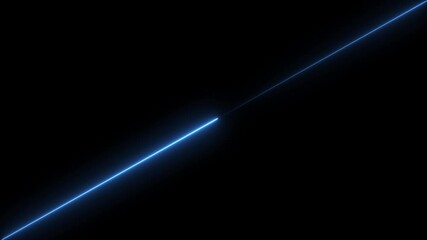 Wall Mural - Glowing Blue Neon Line Diagonal Movement Abstract Background Futuristic Technology Concept