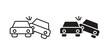 © basit - Car Crash Icons in Collision with White Background