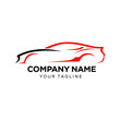© Yahya - Stylized car outline logo in red and black with placeholder text for company name and tagline, isolated on a white background.