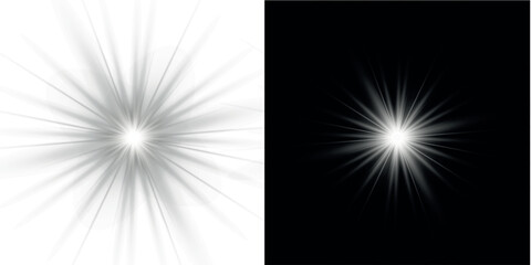 Wall Mural - png white star light, sparkle. yellow light effect. shining light with yellow gold color. png spotli