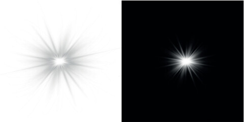 Wall Mural - png white star light, sparkle. yellow light effect. shining light with yellow gold color. png spotli