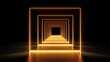 © Formoney - A series of illuminated orange rectangles creates a captivating tunnel effect against a dark background, emphasizing depth and perspective in a visually striking manner.
