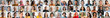 © Prostock-studio - A vibrant collection of portrait shots features diverse individuals smiling and expressing joy. This captivating collage highlights the beauty of multiethnic lifestyles and connections among people.